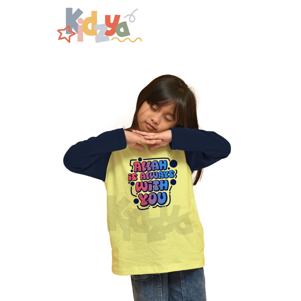 Baju Kaos Raglan Anak Muslim Panjang UNISEX - Allah is Always with You - KIDZYA