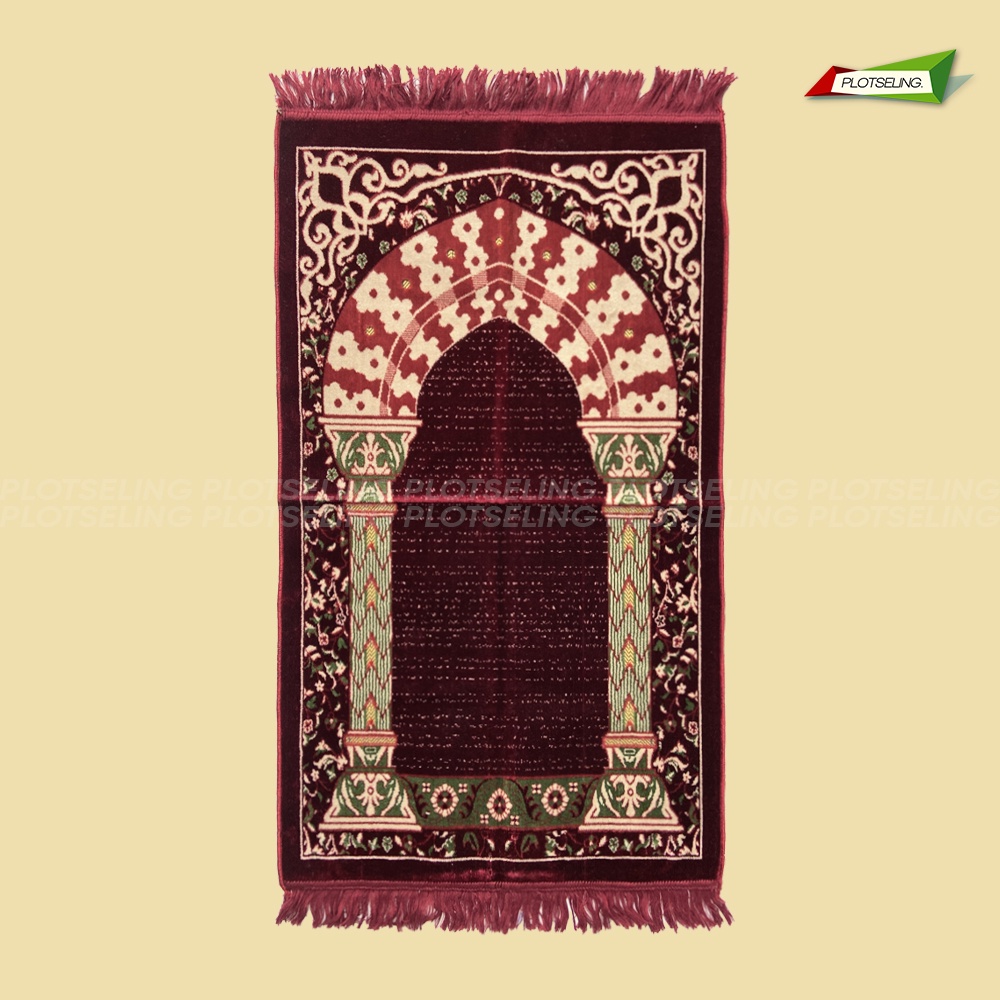 Sajadah Turkey Besar AKBAR PREMIUM Ukuran 70 x 110 cm Sejadah Turki Tebal Motif Hitam