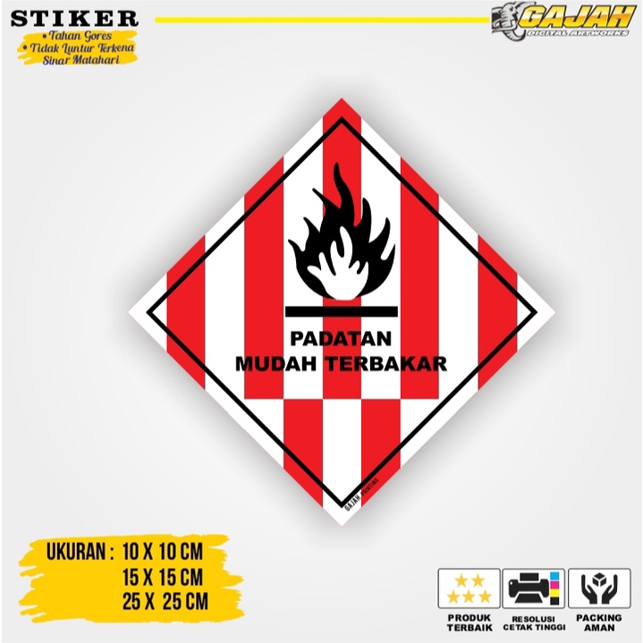 

Stiker Simbol Label K3 Limbah B3 Hazmat Padatan Mudah Menyala