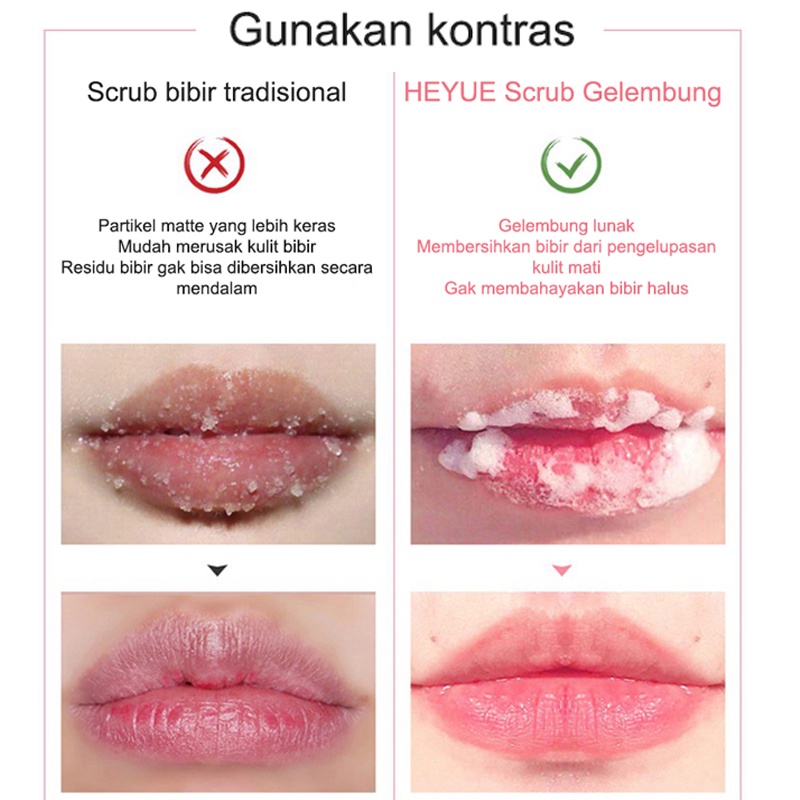 Lip balm Bubble Lip Scrub bubi bubi lip 12g Menghilangkan kulit mati dan kutikula di bibir Singkirkan bibir kering dan pecah