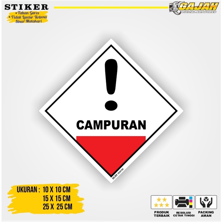 

Stiker Simbol Label K3 Limbah B3 Hazmat Campuran