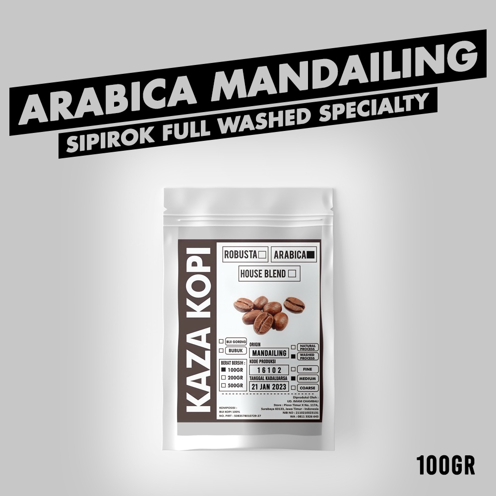 

Kopi Arabica Sipirok Mandailing Full Washed 100 gr