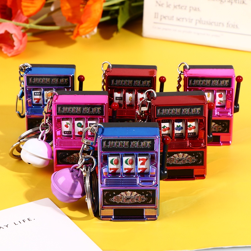 [AdornmentNo1] Creative Mini Slot Machine Keychain Jingle Car Keychains for Children Party Gift [new]
