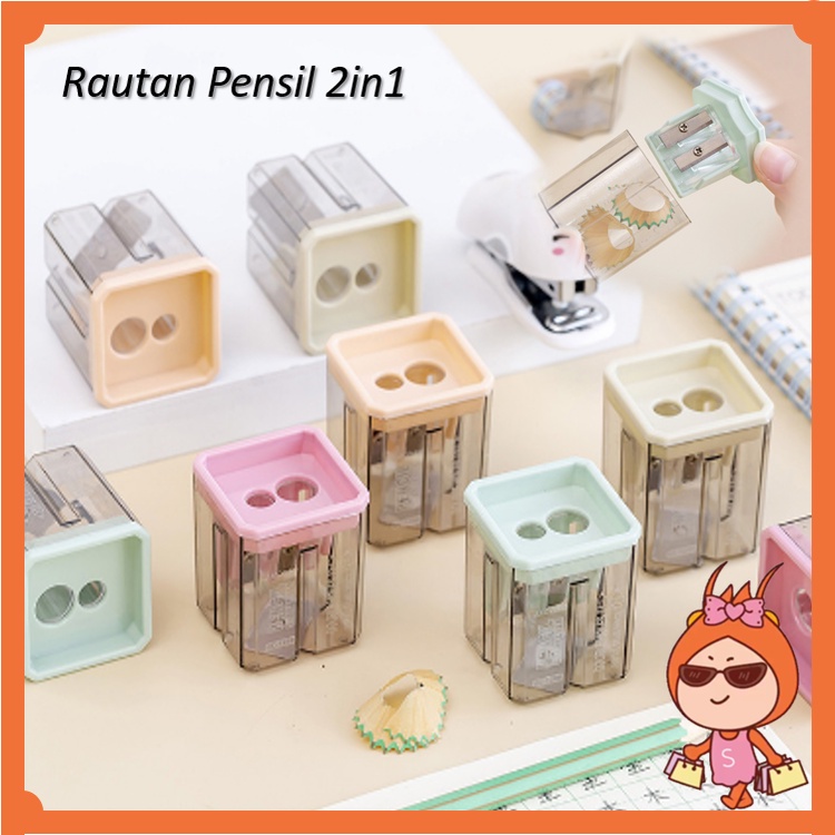 

Reseller Welcome - S5739 Rautan Pensil 2in1 / Serutan Pensil Warna Warni / Rautan Serutan Pensil Warna Wadah Besar Murah Berkualitas / Perlengkapan Alat Tulis Sekolah