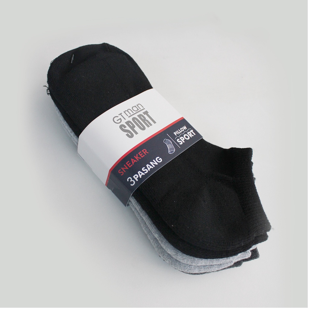 Moteza Kaos Kaki Pria / Short Socks -  GT Man Sport PILLOW Sneaker Tebal - Isi 3