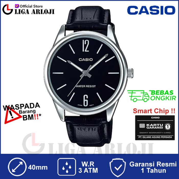 CASIO MTP-V005L-1BUDF - JAM TANGAN PRIA ANALOG KULIT MTPV005L