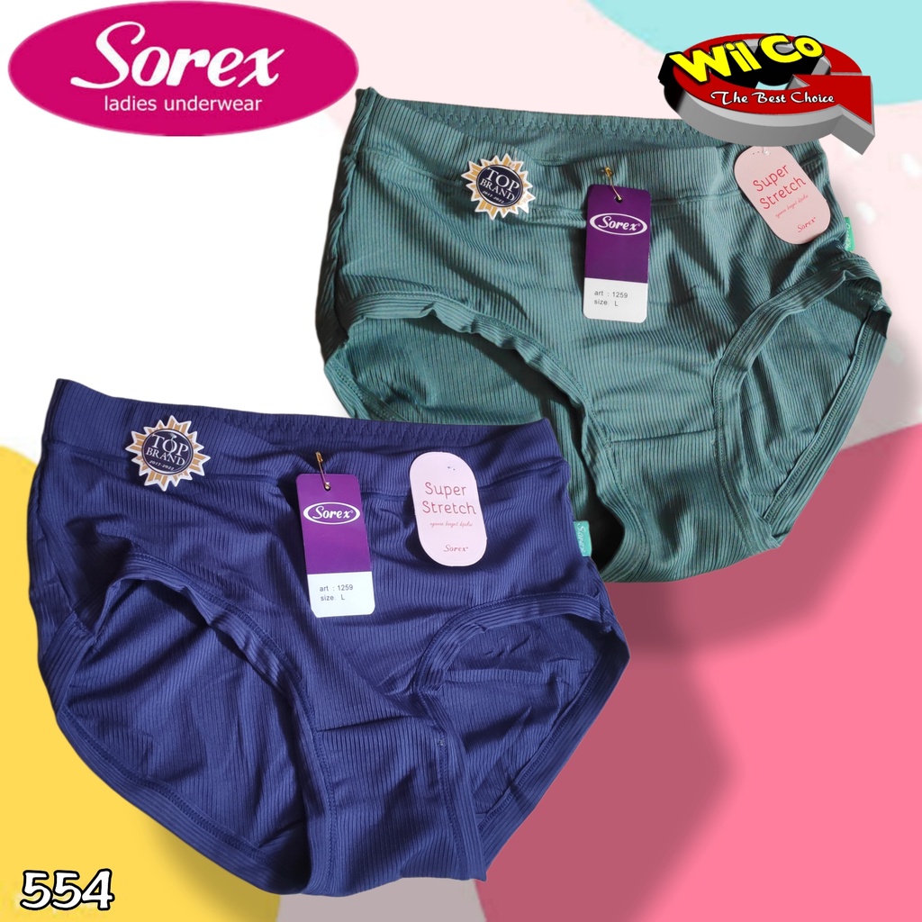 K554 - (Harga Per 1 Potong) CELANA DALAM PAKAIAN WANITA PAKAIAN DALAM SOREX SUPER STRETCH SIZE M - QL