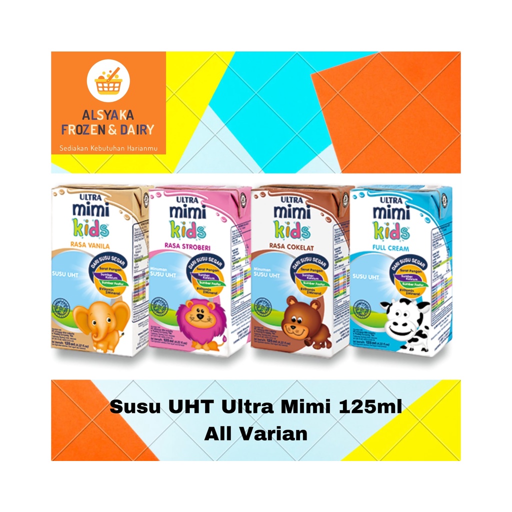 

Ultra Mimi Kids Susu UHT 125ml Rasa Coklat/ Strawberry/ Vanila/ Full Cream (Satuan/Ecer)