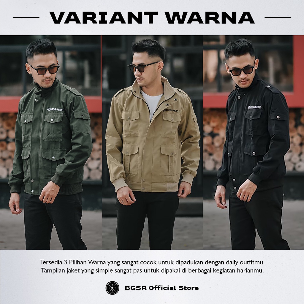 Jaket Parka Casual Pria Jacket Canvas Seleting Saku Dalam Tebal VKLRT C-01