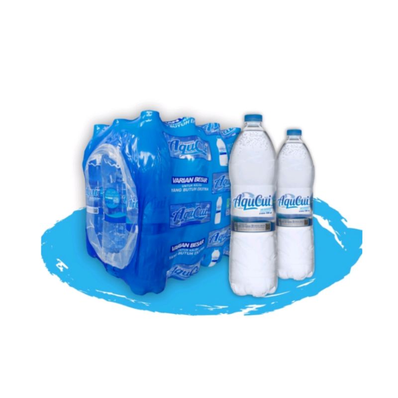 AQUCUI Air Mineral Dalam Kemasan Botol 1500ml Isi 12 pcs Kemasan Wrapping