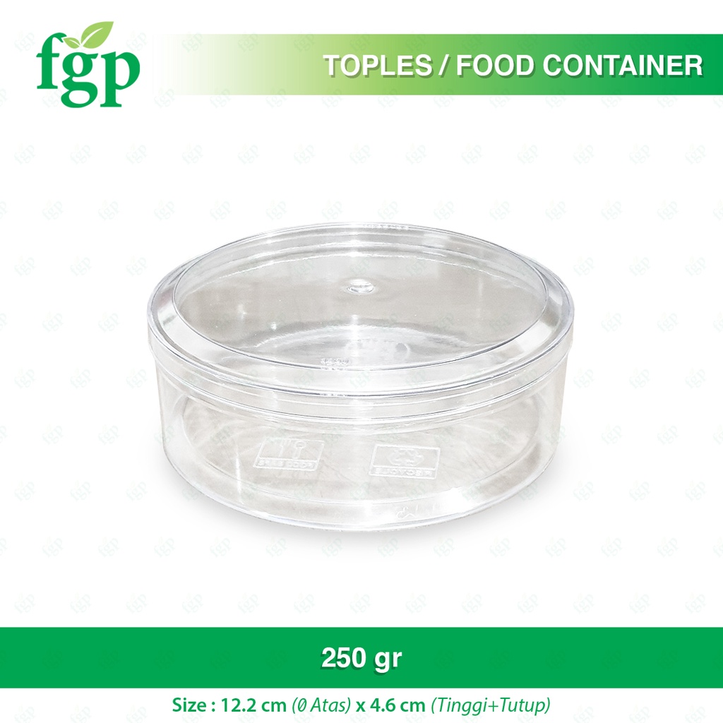 Toples Mika Bulat / Toples Kue Kering/ Nastar 250 gram