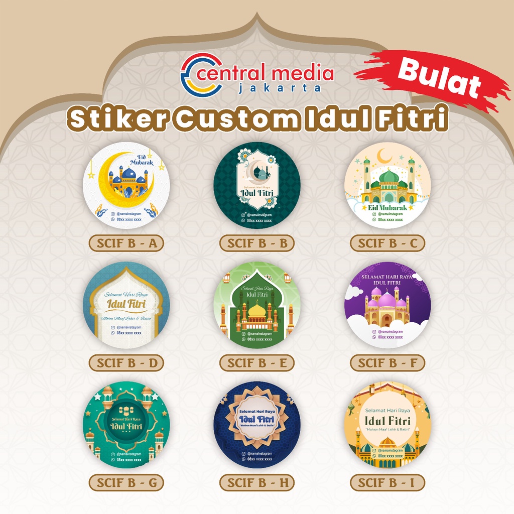 

Sticker Idul Fitri Bulat CUSTOM Stiker Label Hampers Lebaran