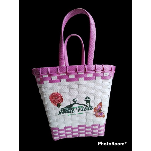 tas anyaman bulat/ parcel lebaran /tas hajatan 15x15