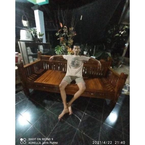 Bale Bale Kayu Jati Murah / Bangku Bale Bale Teras / Kursi Bale Jari