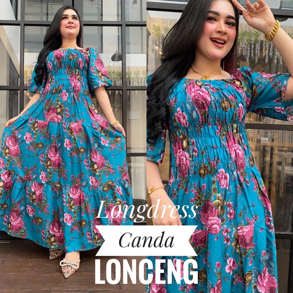 Longdress Canda Lengan Lonceng Mawar Berdusta  / Daster Bali