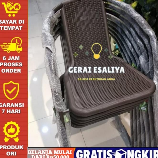 Kursi Teras 1 Pcs/Kursi Taman 1 Pcs/Kursi Besi Motif Rotan 1 Pcs