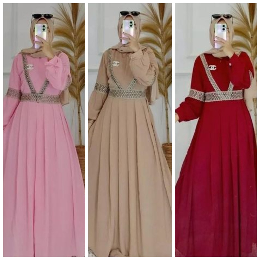 devina dress lebaran gamis ceruty babydoll terbaru dres wanita muslim terbaru