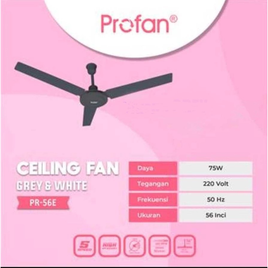 Helifan Ceiling Fan Kipas Angin Gantung Besi Profan 56In 56 Inch PR 56E Jumbo