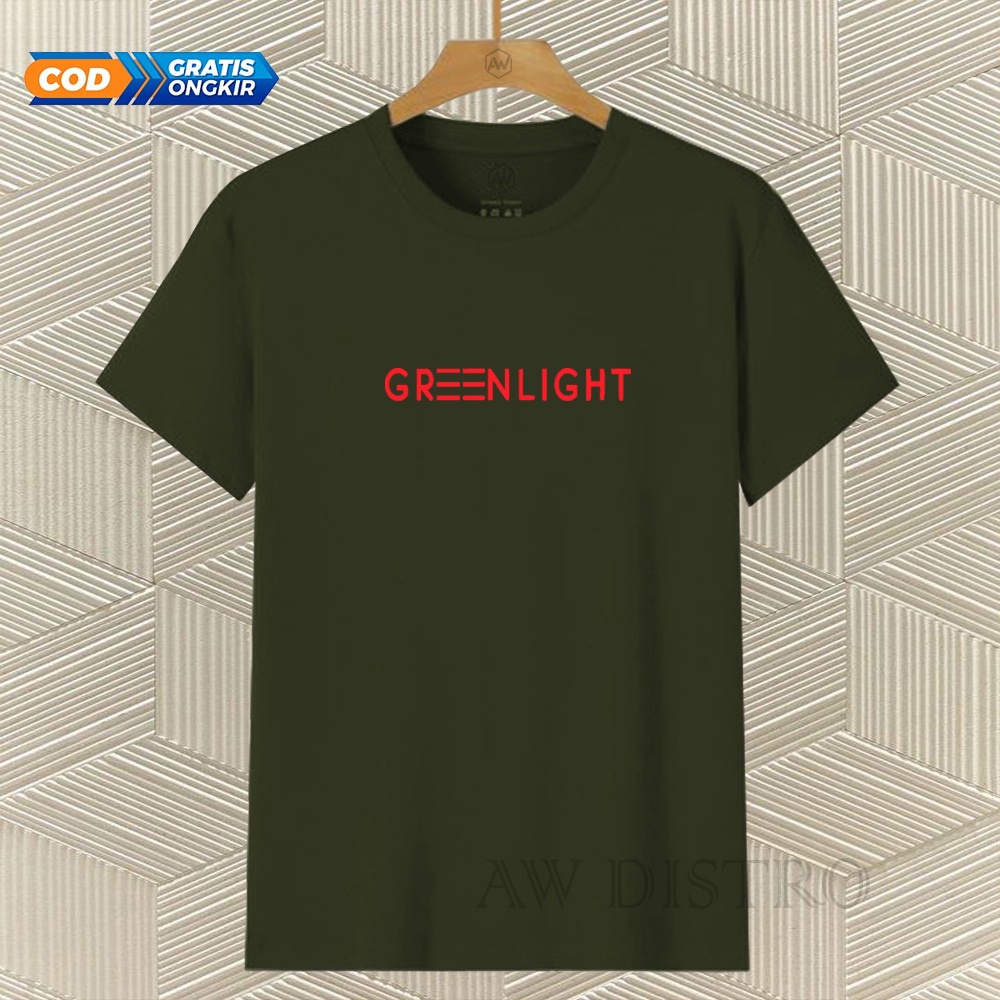 COD Baju Kaos Distro Gr3n Long Text Merah Premium Quality Lengan Pendek