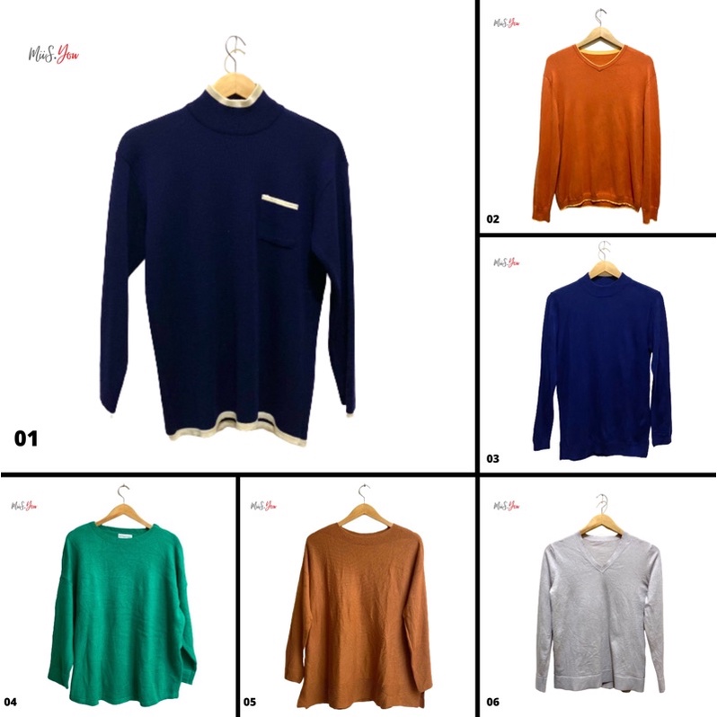 SWEATER RAJUT POLOS PREMIUM/IMPORT KOREA LENGAN PANJANG