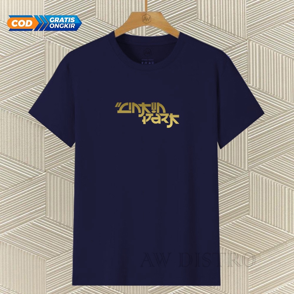 COD Baju Kaos Distro Lp Jepang Text Gold Premium Quality Lengan Pendek