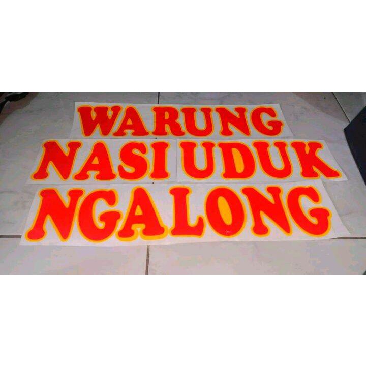 

stiker custom perhuruf ukuran tinggi 10cm 2 warna dan 1 warna termurah