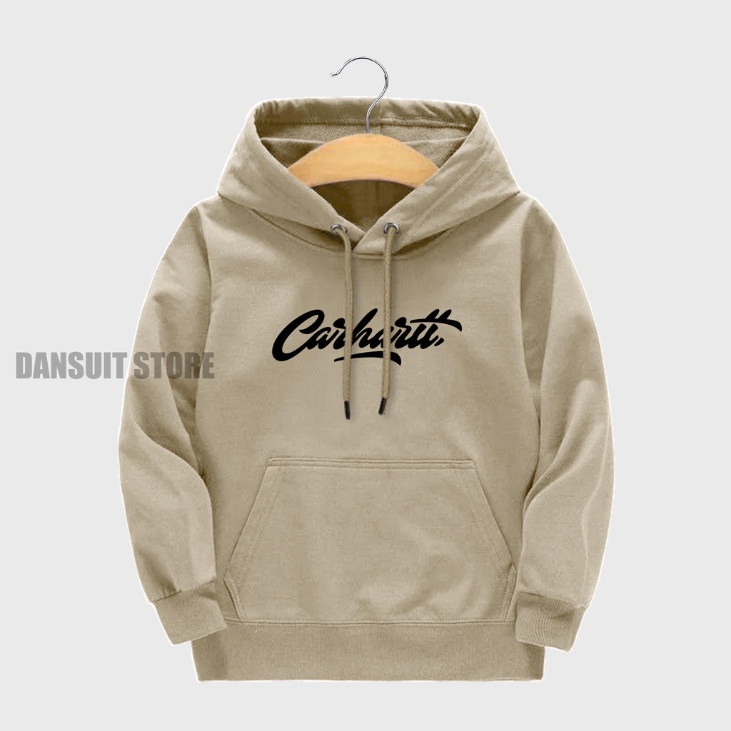 Sweater Hoodie Anak Laki-laki/Perempuan Usia 4-13 Tahun Motif Sablon CARHARTT Bahan Tebal Premium
