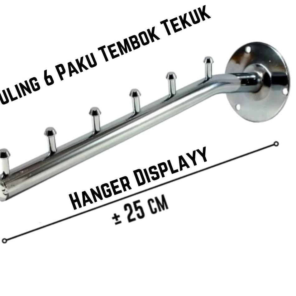 ⚡GROSIR⚡ Hanger Suling Tempel Tembok 6 Titik Paku Gantungan Baju Display Toko Gantungan Baju Dinding