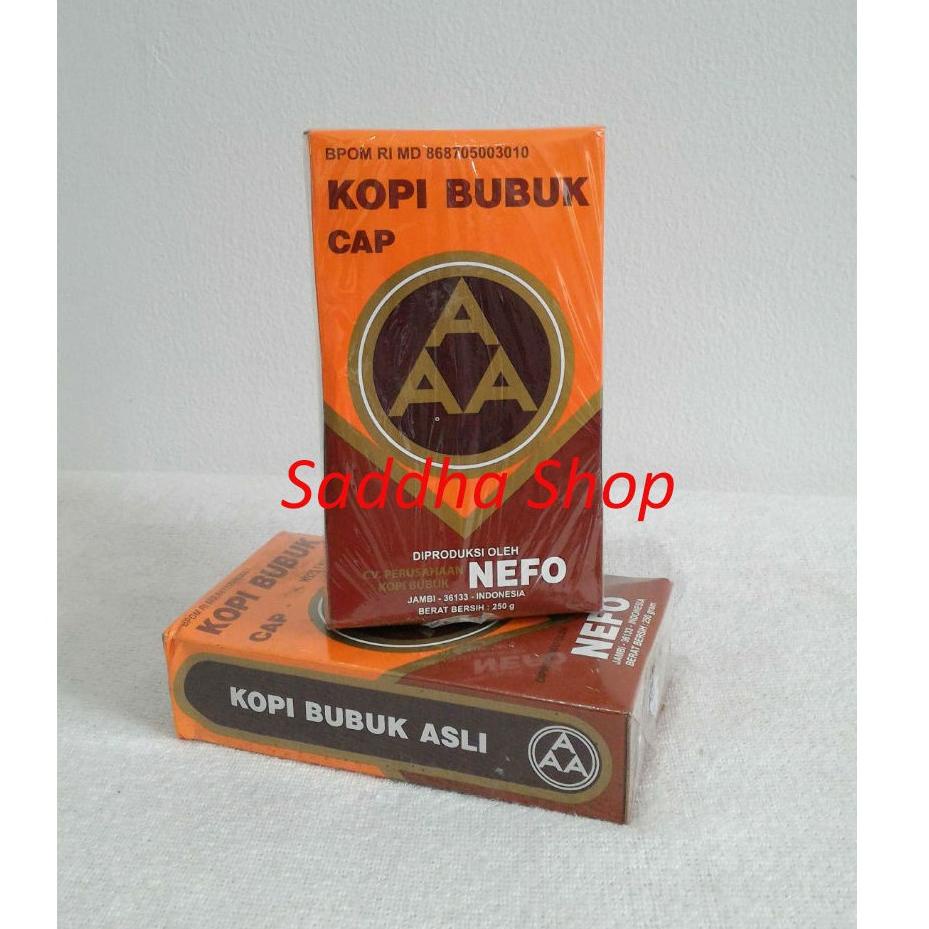 

>XG34448< Kopi Murni Bubuk Hitam Excelsa Nikmat Asli Cap AAA Nefo Jambi 250 gram