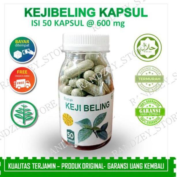 

⚡COD⚡ Obat batu ginjal herbal daun keji beling jamu suplemen kesehatan kapsul kejibeling isi 50