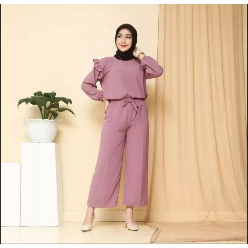 Setelan Wanita Ruby Crinkle Airflow / One Set Ruby Crinkle Premium/ Ruby Crinkle Terbaru Viral