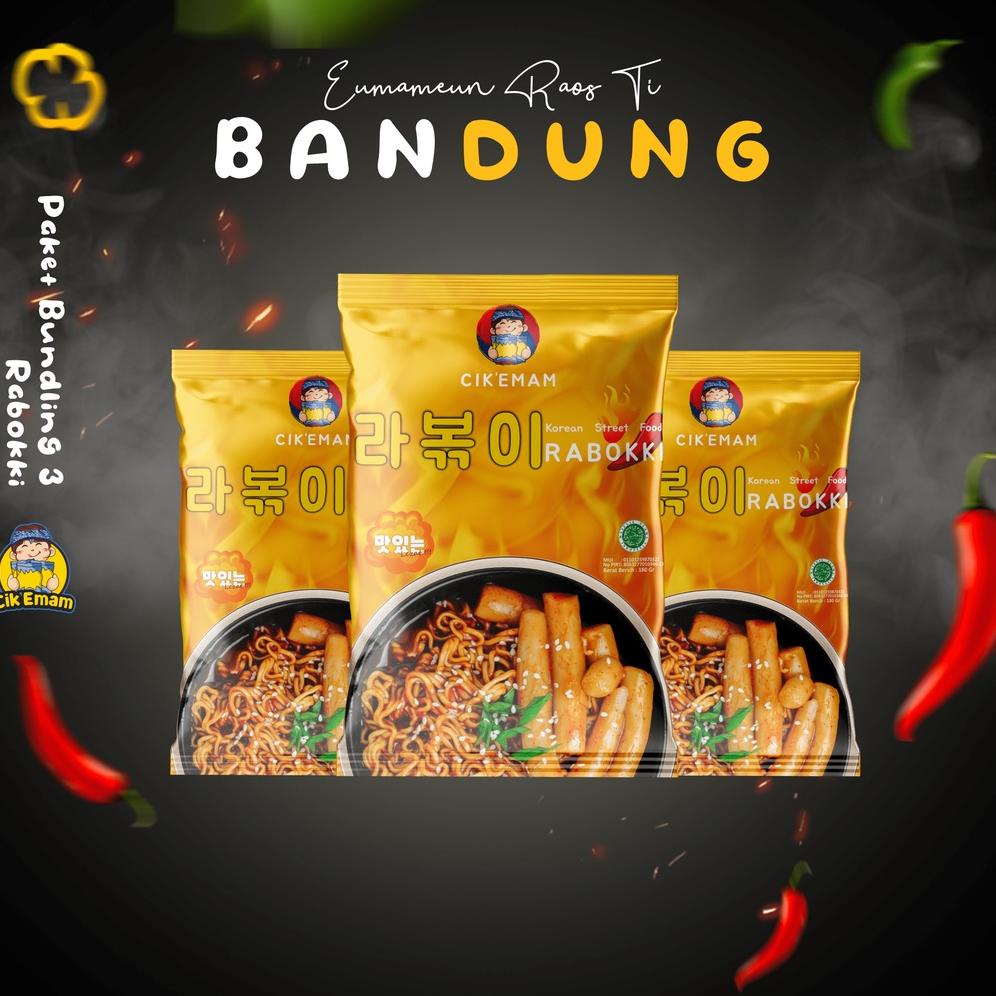 

【MEGA SALE】 Cik’Emam - Paket Rabokki ( 3 Pcs ) - Makanan Khas Korea - Pedas - Halal Cikemam