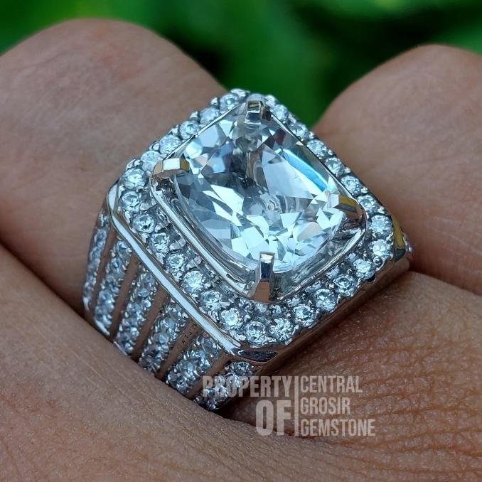 Batu Permata Asli Natural White Topaz