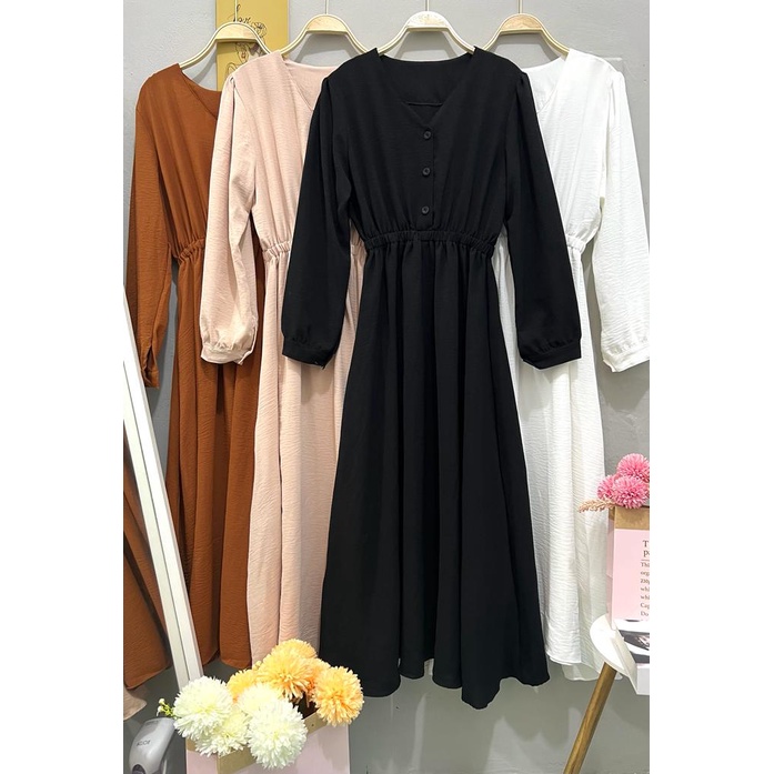 Cherry_ Dress panjang korean style | maxi dress long tunik | gamis wanita muslim