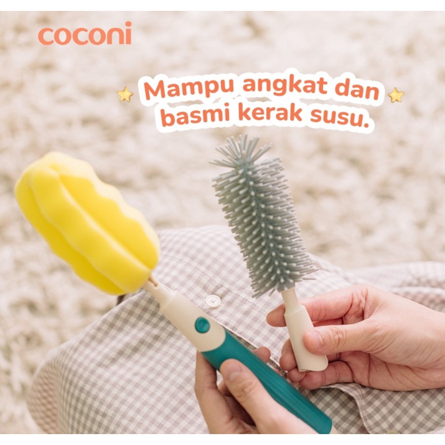 Coconi Baby Bottle Brush Complete Set | Sikat Botol Silikon Bayi Straw Nipple Sedotan Lengkap