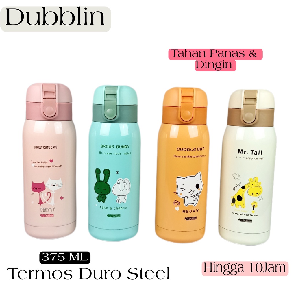 A1 Dubblin Original Termos Air Tahan Panas Dan Dingin Stainless Steel Duro 375 ML