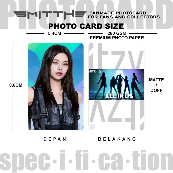 Photocard ITZY x MLBB Moba Mobile Legends Unofficial Photo Card Kartu Koleksi KPOP