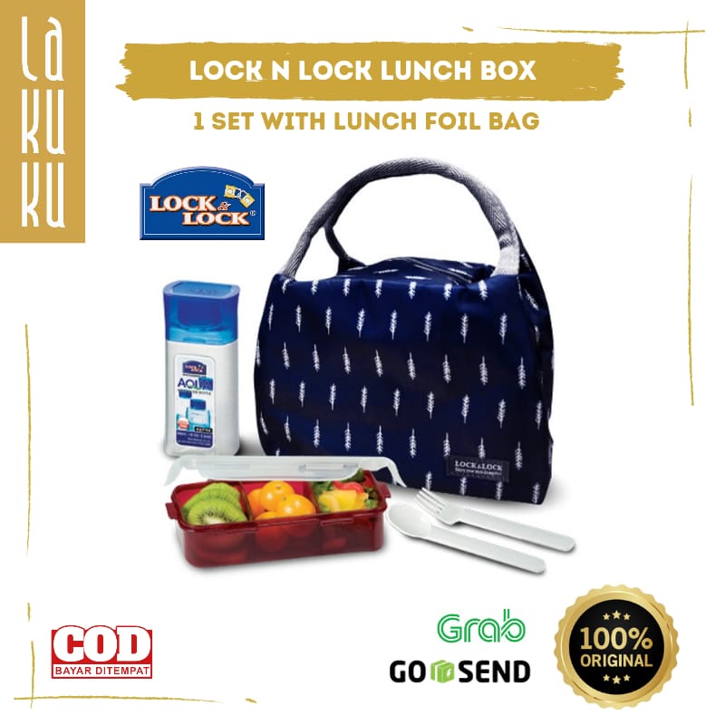 Lakuku - Lock n Lock Lunch Box Set with Bag Kotak Makan dan Minum Tumbler