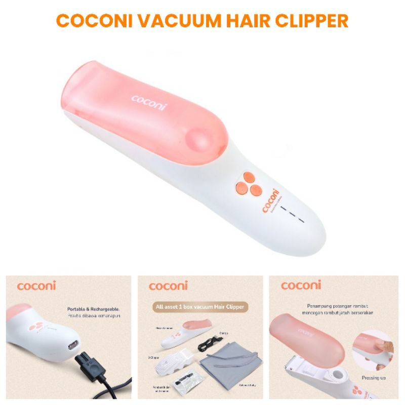 COCONI No Mess Vacuum Baby Hair Clipper / Cukur Rambut Bayi / Hair Trimmer