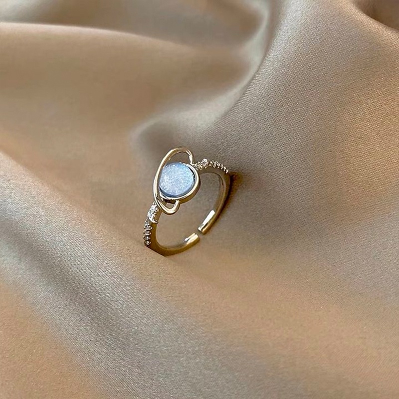 Planet Cincin Wanita Desain Rasa Kepribadian Mode Canggih Cahaya Mewah Cincin Indah