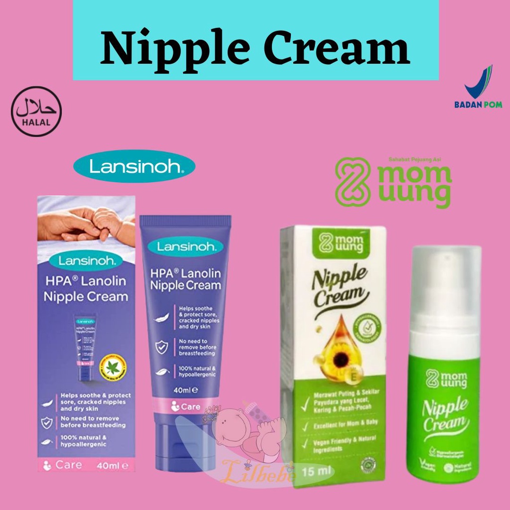 Lansinoh HPA Lanolin / Mom Uung Nipple Cream Krim Natural Ingredients / Krim Puting Lecet / Food Grade 15ml 15 ml 10ml 10 ml 40ml 40 ml - Puting Susu Payudara Ibu Menyusui - For Sore Nipples &amp; Cracked Skin