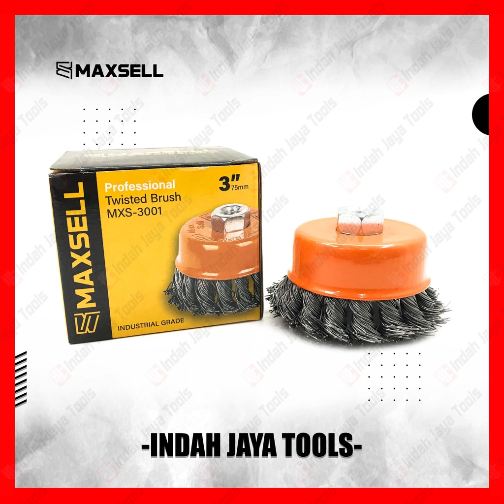 MAXSELL Sikat Kawat Mangkok KEPANG 3&quot; - Cup Brush Gerinda Tangan M10