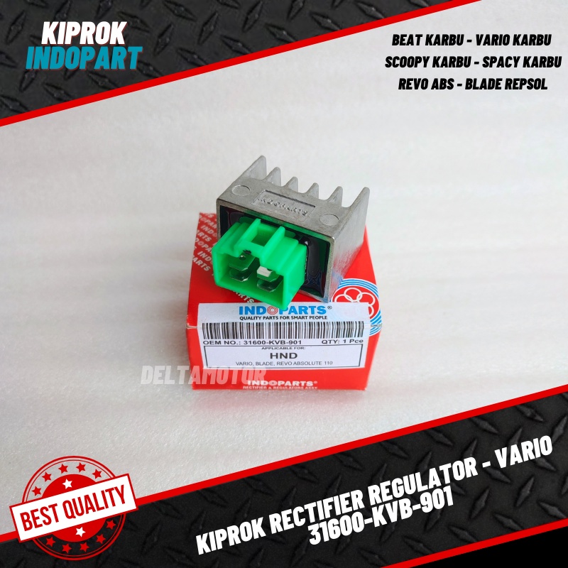 Kiprok Rectifier Regulator Indoparts Vario 110 Karbu Beat Karbu Scoopy Spacy Revo Abs Blade 110 31600-KVB-901
