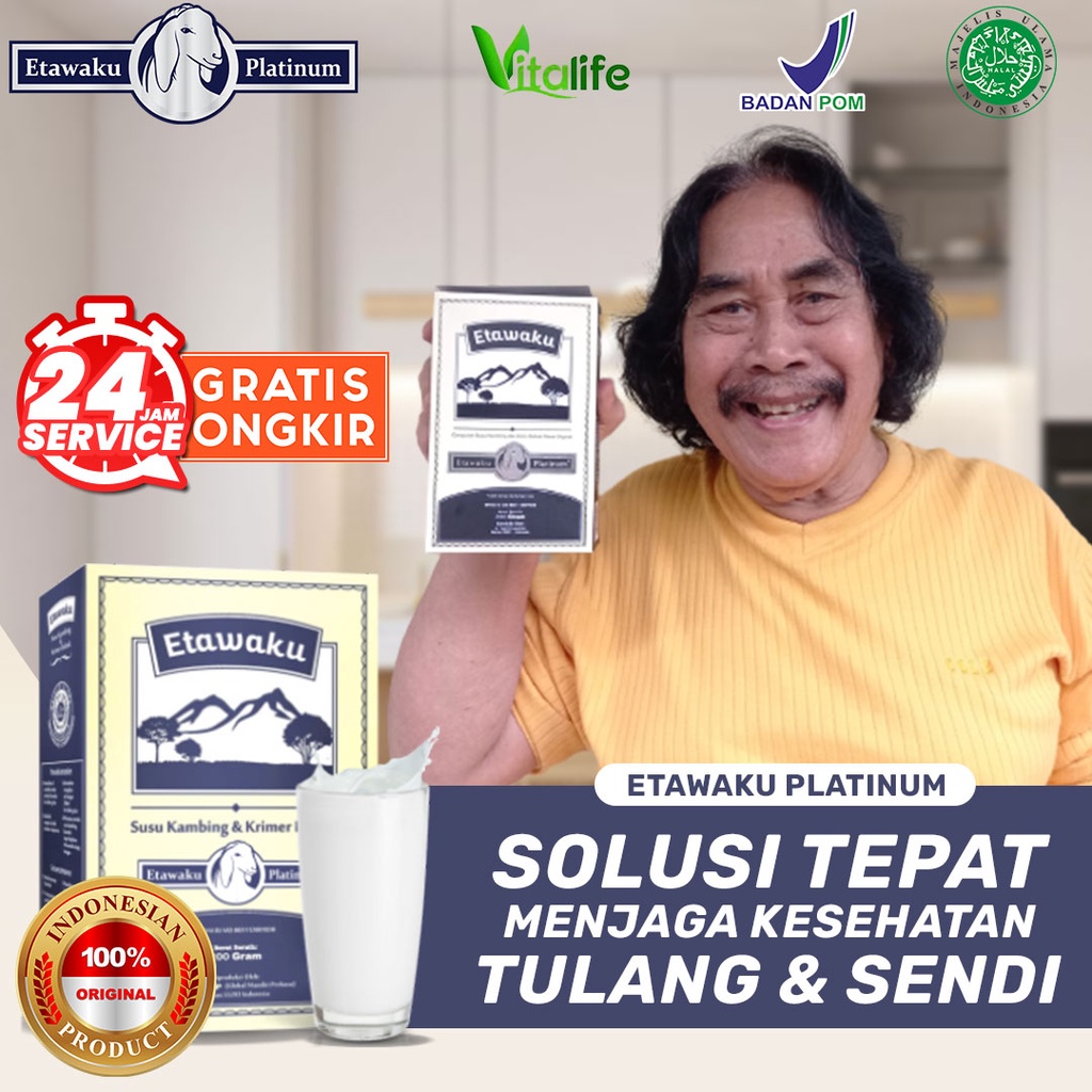 

ETAWAKU PLATINUM - Susu Kambing Etawa Original Bubuk Provit Tingkatkan Imunitas Tubuh Jaga Kesehatan & Kepadatan Tulang Obati Nyeri Sendi Gangguan Pernapasan Asma Bronkitis Pneumonia Sesak Napas Kolesterol - Aman Tanpa Efek Samping