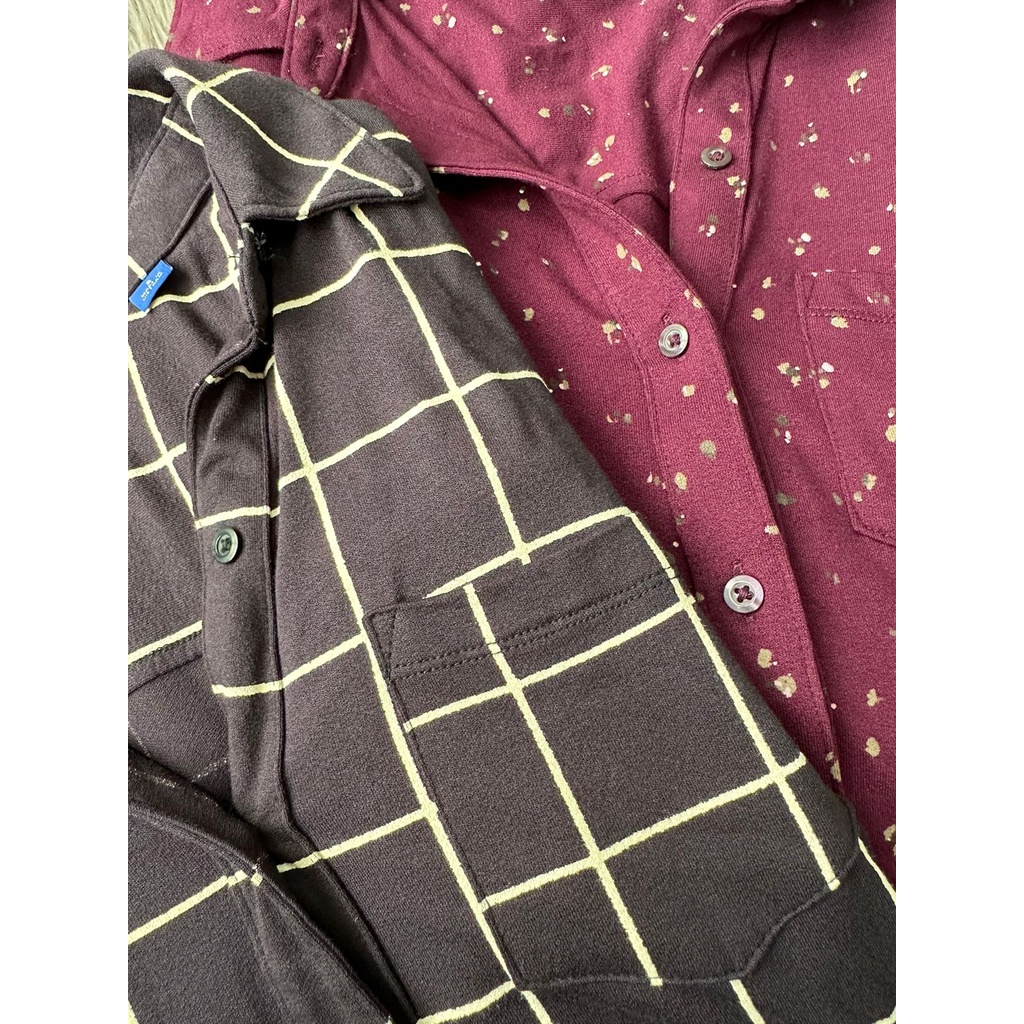 Apt 9 pocket plaid / purple long sleeved blouae