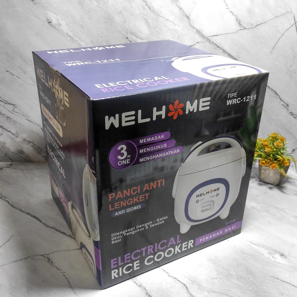 Magicom Mini 1 Liter Welhome / Rice Cooker Welhome WRC-1211 UKURAN 1.2L 3in1 Anti lengket Magic Com