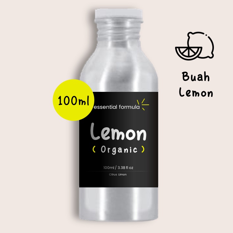 100ml Organic Lemon Essential Oil Buah Lemon Murni 100%