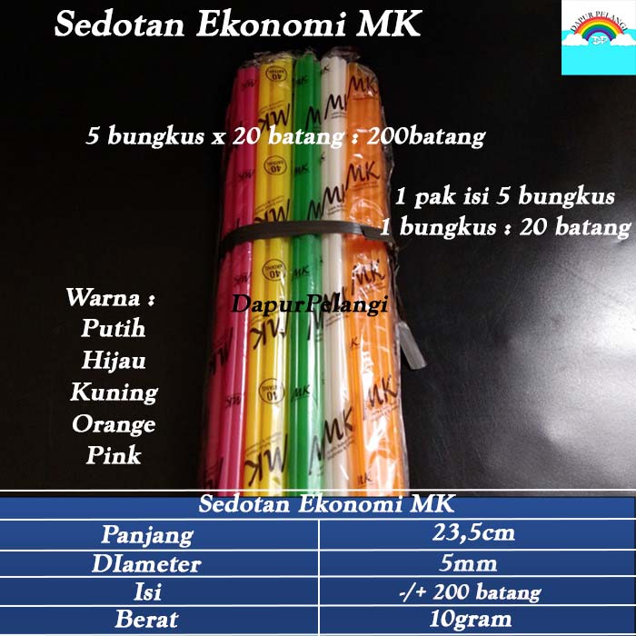 Sedotan Plastik/Sedotan Es/Sedotan Murah Ekonomis MK
