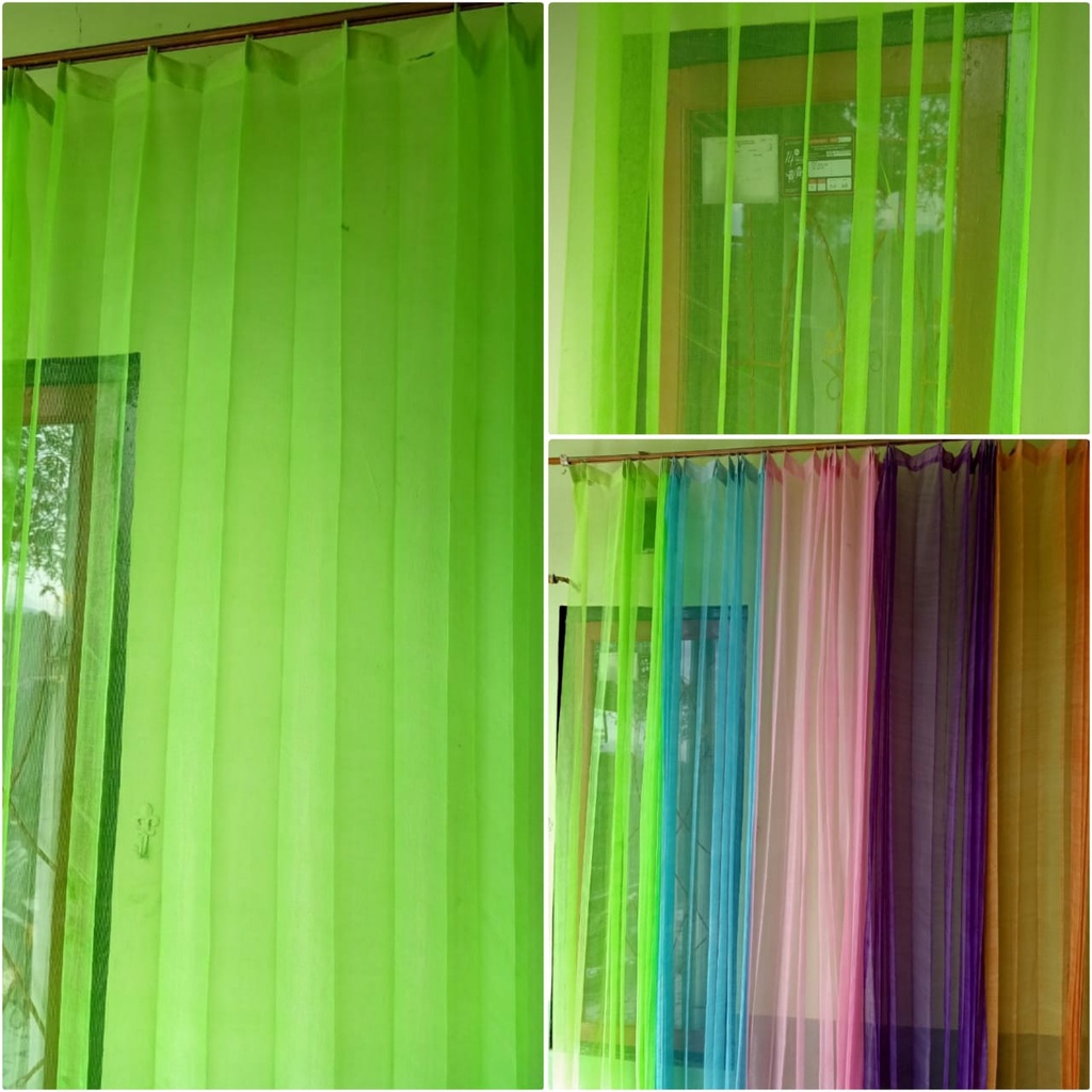 Gorden Vitrase Polos Warna Hijau