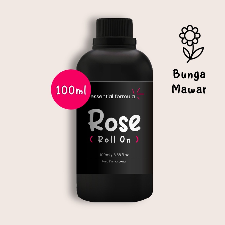 100ml Organic Rose Essential Oil Roll On Bunga Mawar Murni 100%